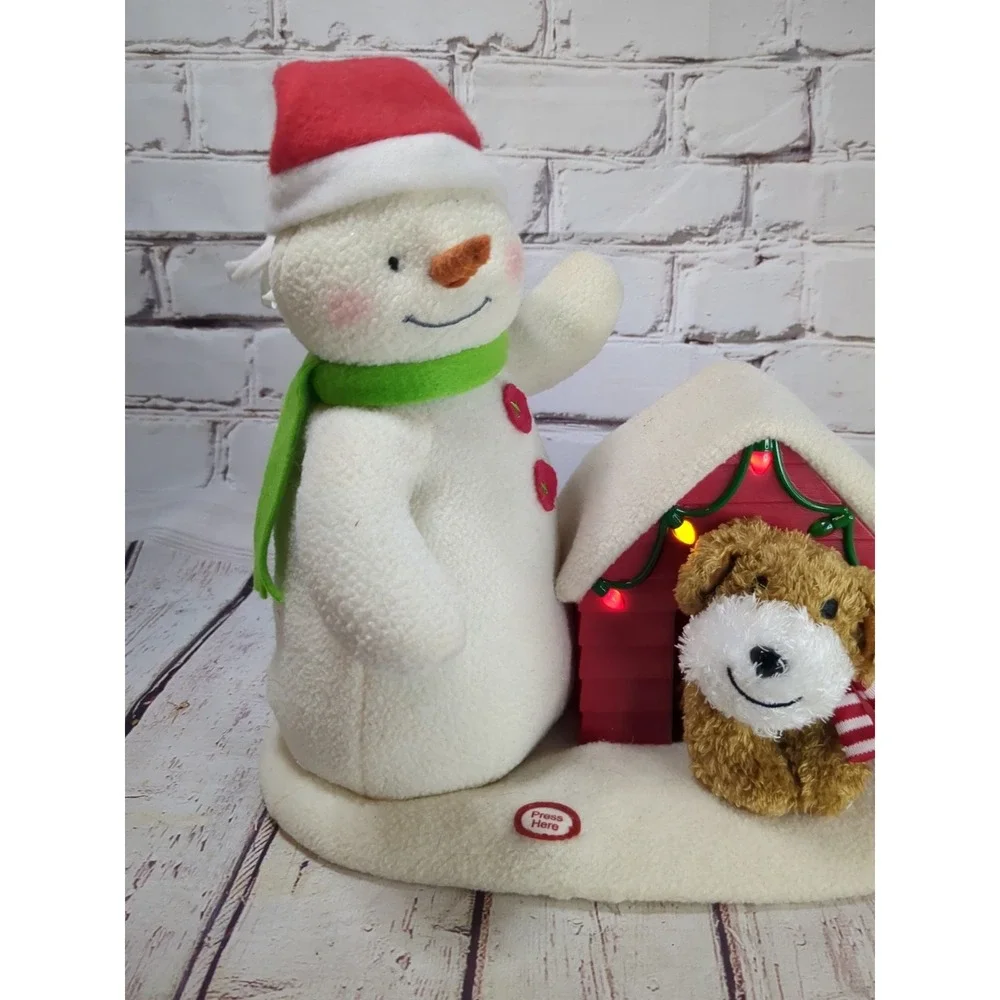 Hallmark‎ 2011 Jingle Pals Deck The Hall Duo Snowman Dog Animated Lights Singing